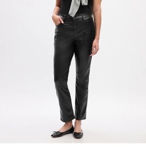 GAP High Rise Black Vegan Leather Pants